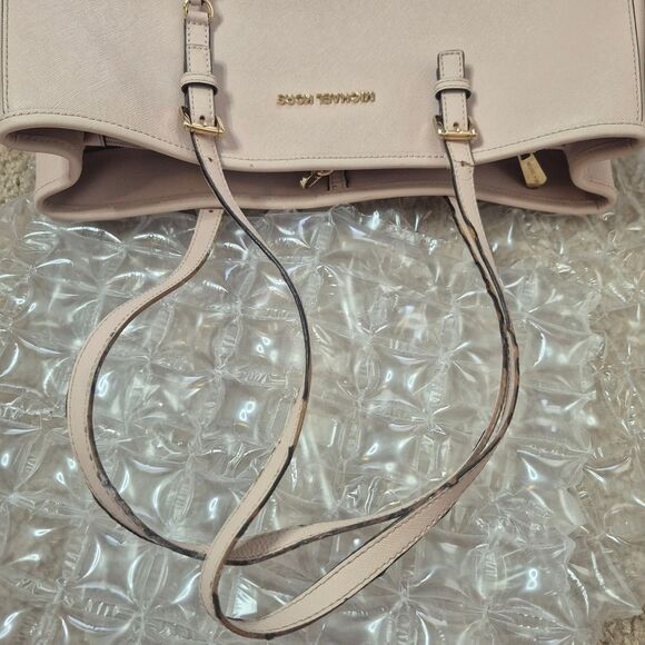 Michael Kors Shania Jet Set Travel Tote Bag Chain Link Blush Pink - Picture 7 of 7